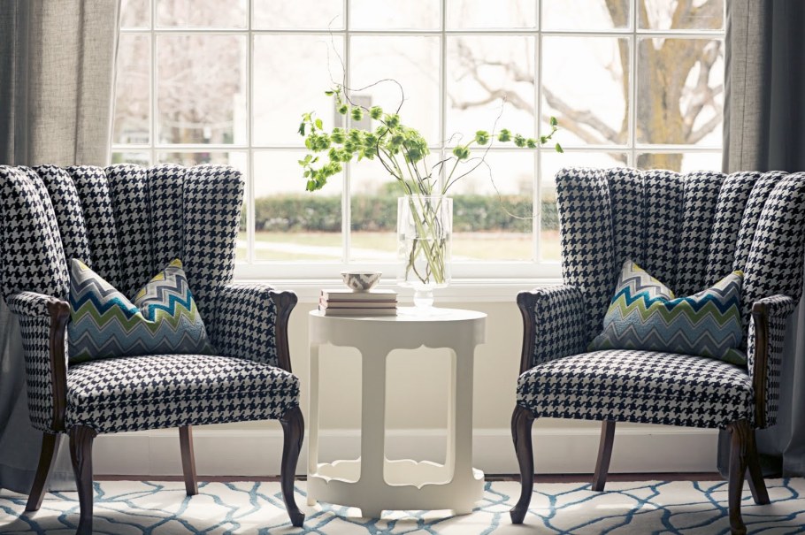 Шторы в стиле Прованс в клетку виши