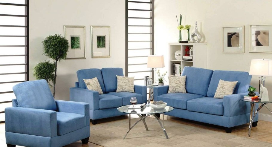 Серо голубой диван