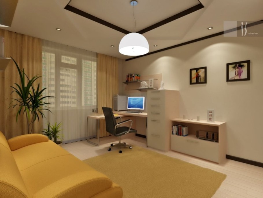 Гостиная с рабочей зоной