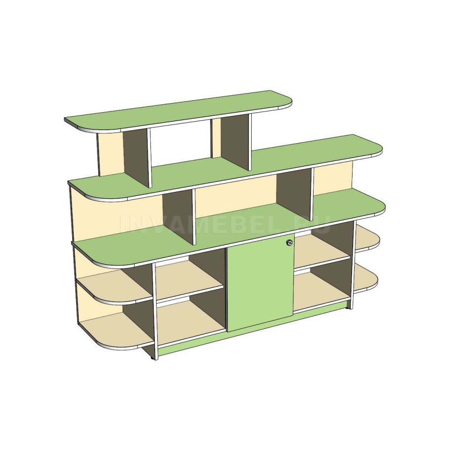 Угловые стеллажи для детского сада