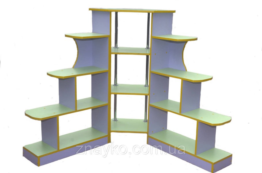 Угловые стеллажи для детского сада