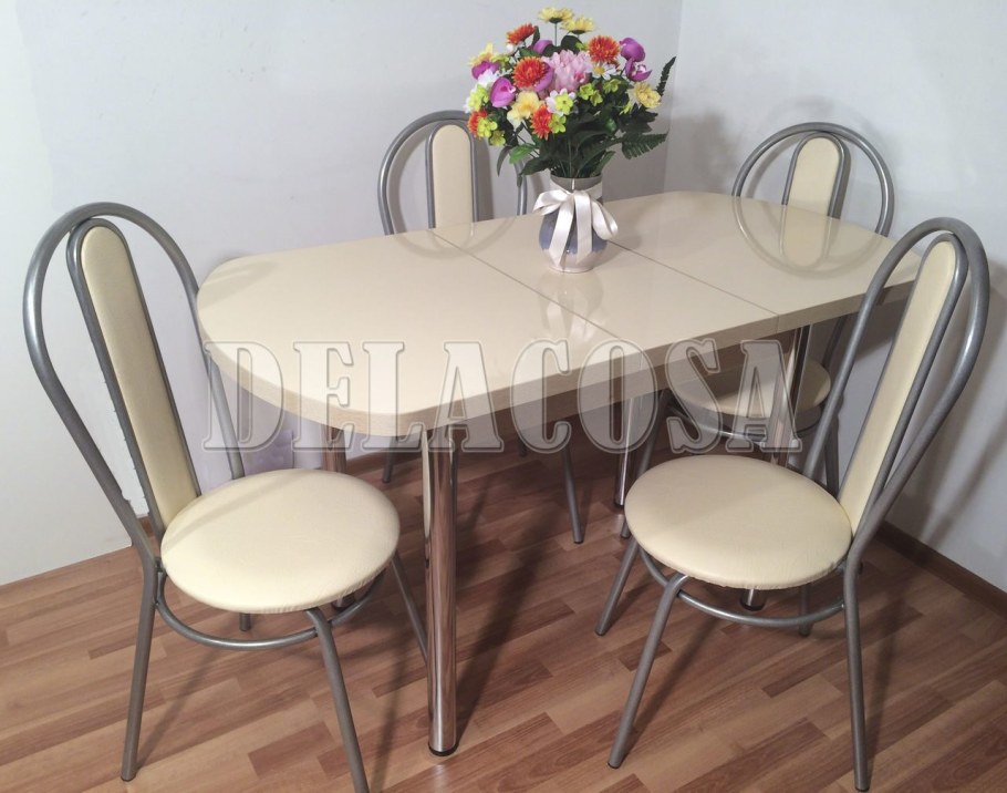 Стол универсальный (раскладной)столешница 32 мм молоко