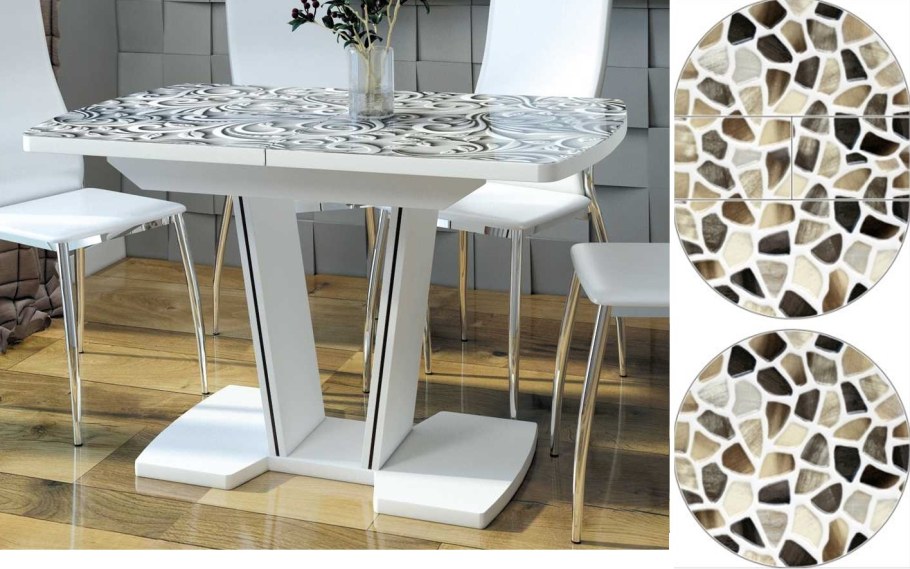 Стол обеденный Tulip d90 белый