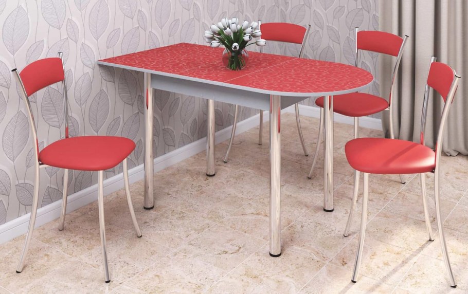 Стол раздвижной пристенный (пластик 1 кат.) Форт