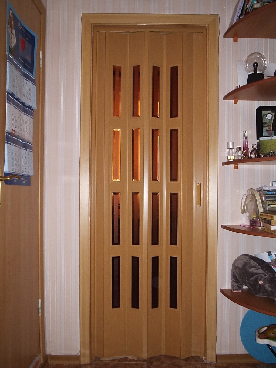 Распашные двери межкомнатные двустворчатые гармошка