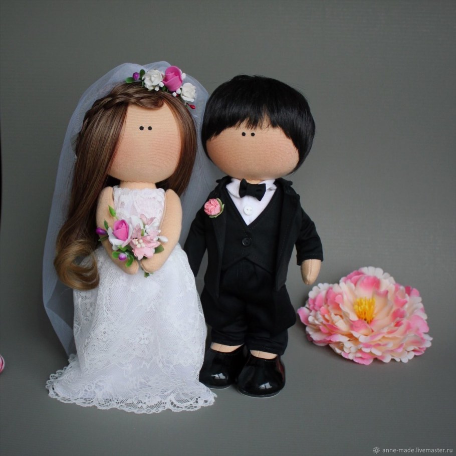 Текстильные куклы жених и невеста