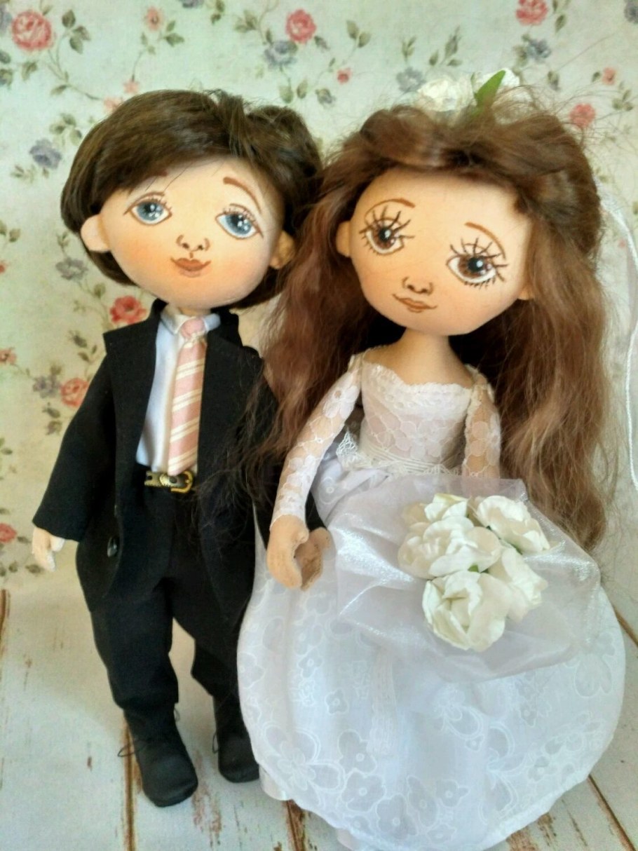 Свадебные текстильные куклы