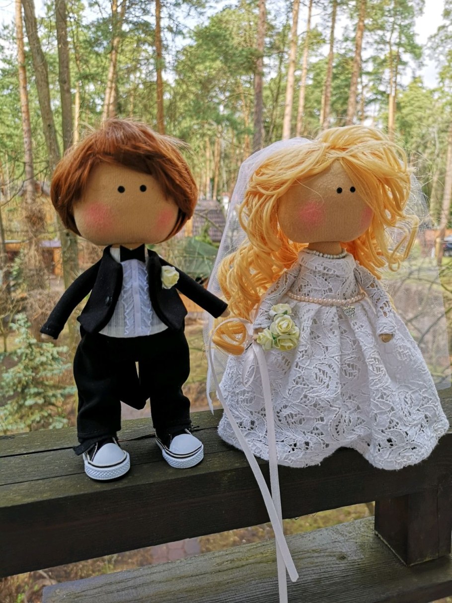 Текстильные куклы жених и невеста