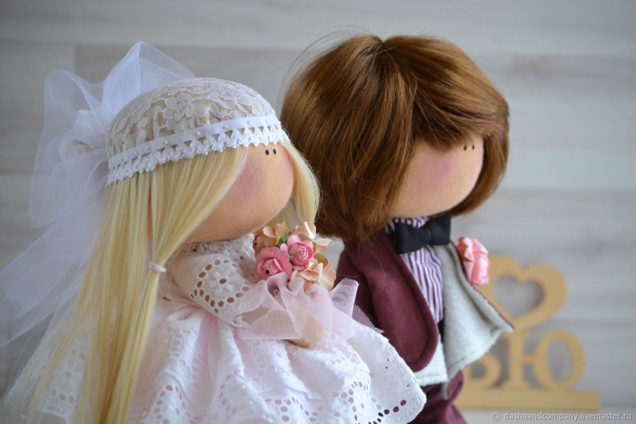 Свадебные текстильные куклы