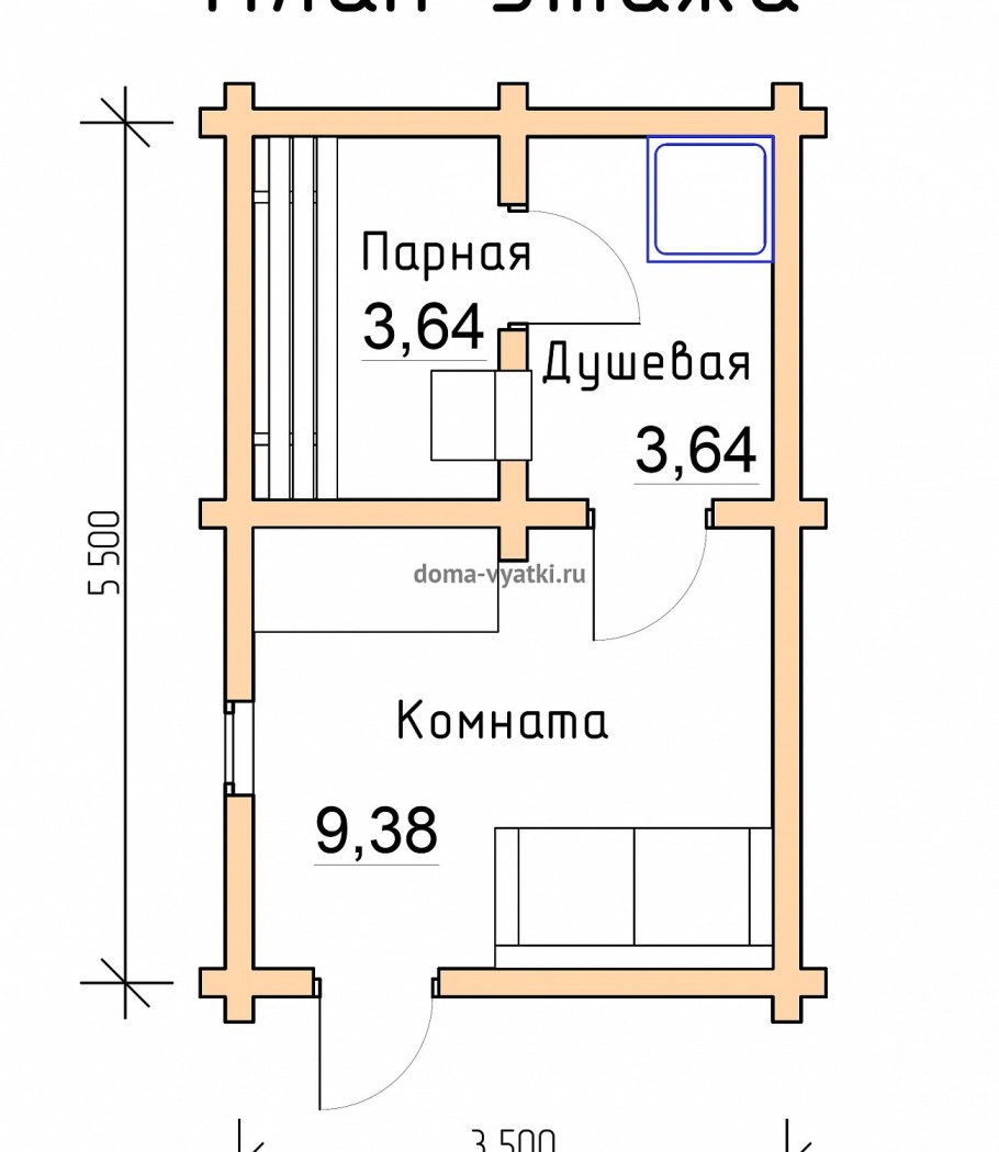 Баня 3х5 планировка с парилкой