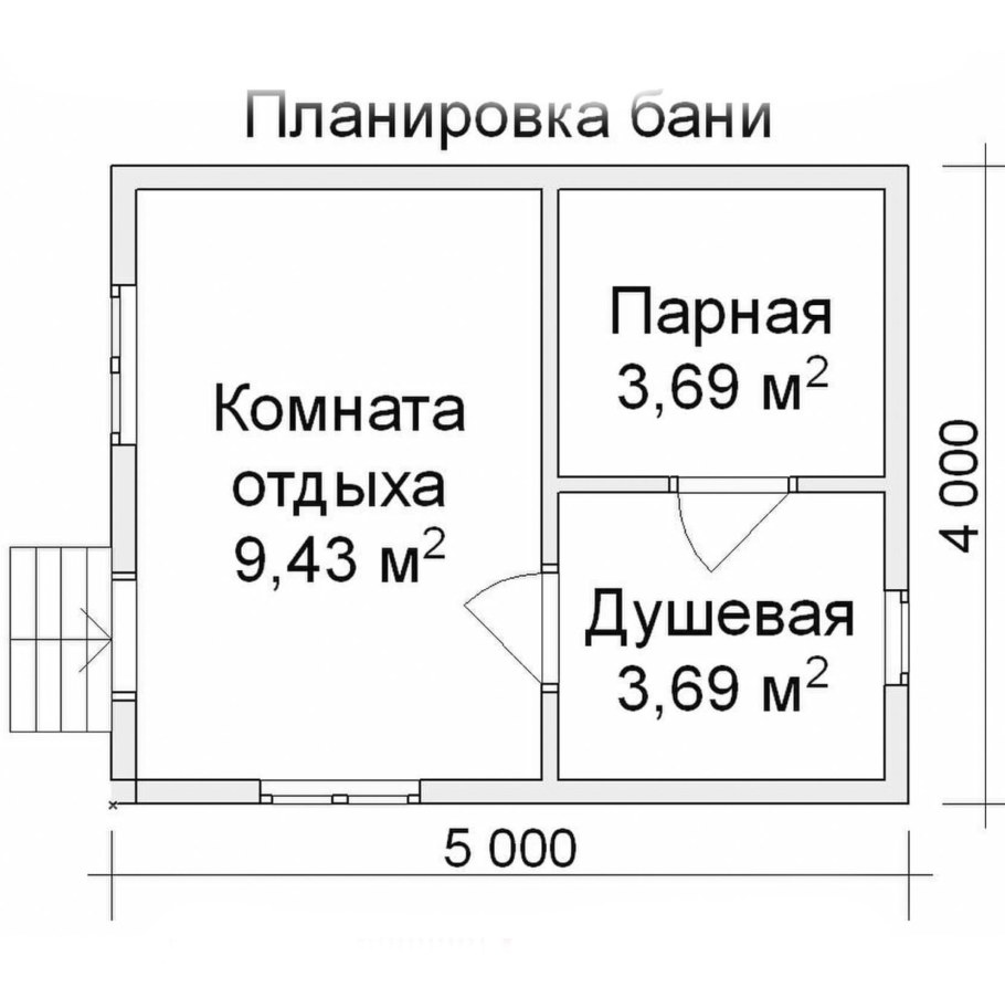 Баня 5 на 4 планировка