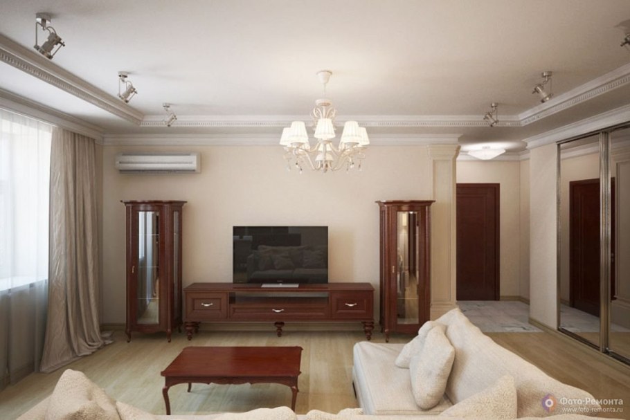 Гостиная в стиле современная классика в обычной квартире