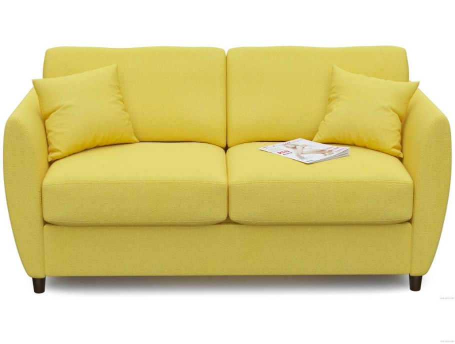 Желтый тканевый диван