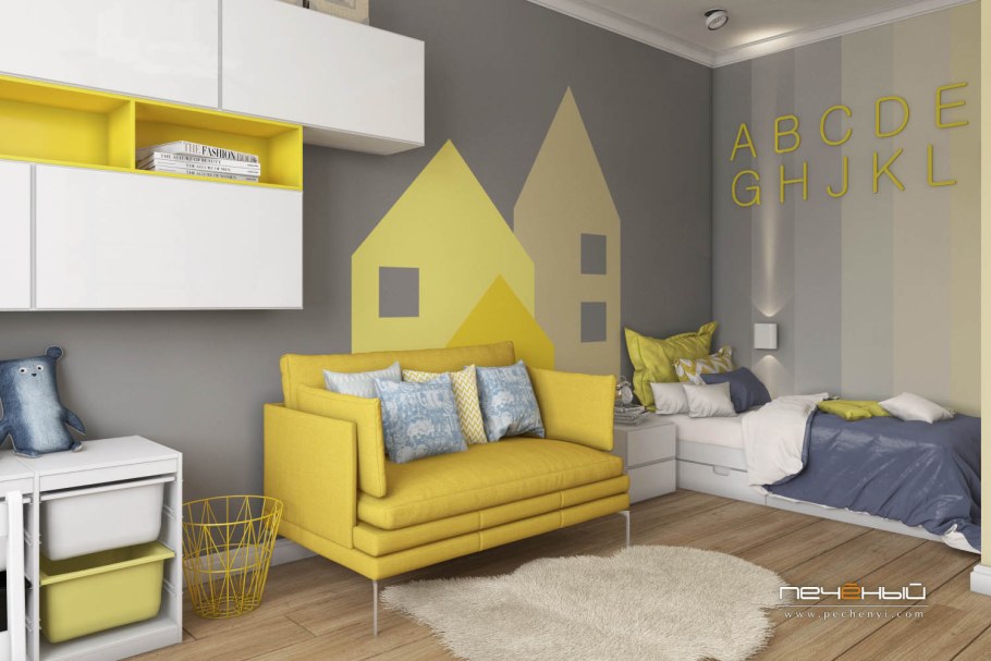 Хофф желтый диван угловой