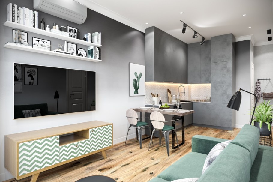 Студия в стиле лофт 25 кв м