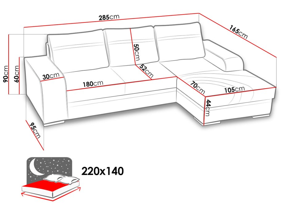 Диван угловой Турин рогожка серый