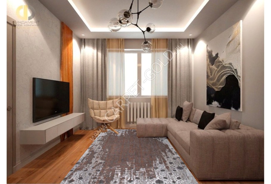 Интерьер гостиной в трешке