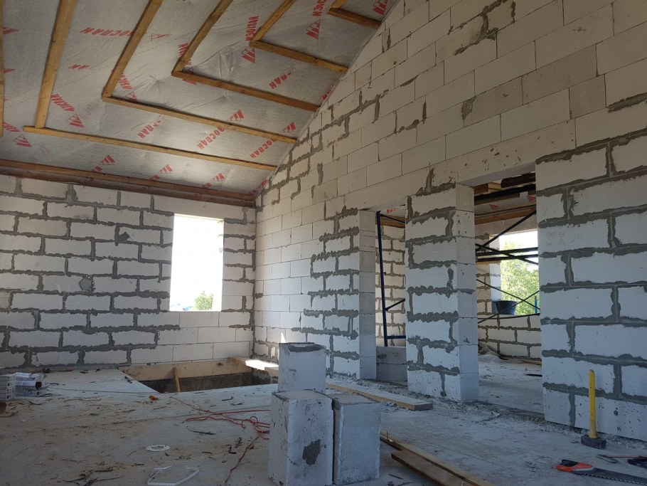 Дом из газобетона внутри