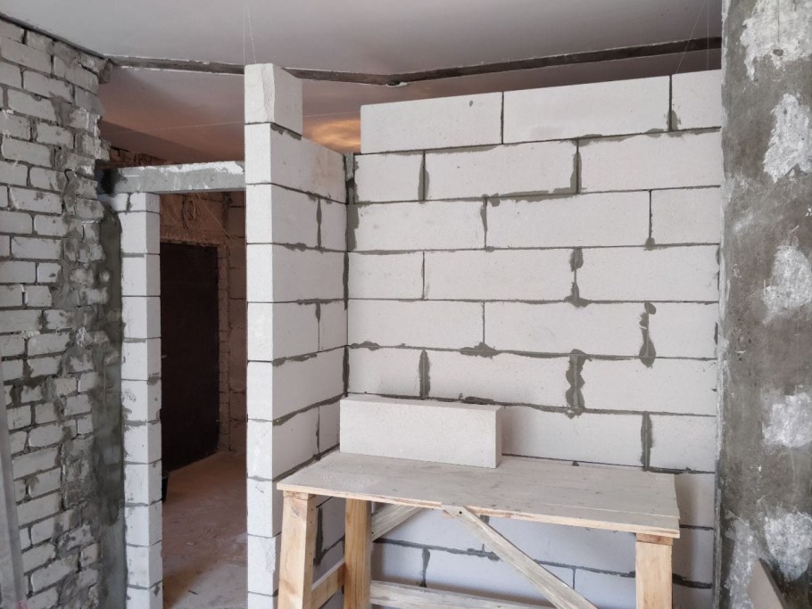 Перегородки из газобетонных блоков Ютонг