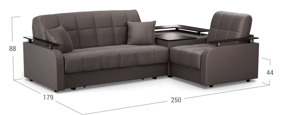 Угловой диван "Карина-5 мега. Каштан"