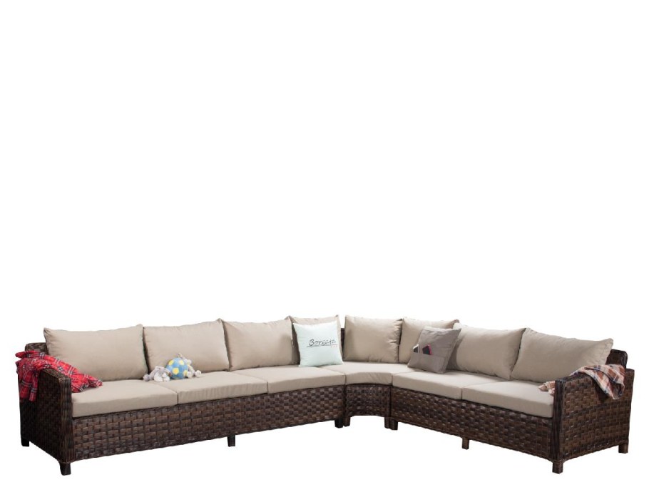 Модуль угловой Aria Brown из искусственного ротанга_880х880