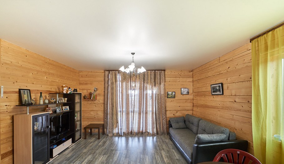 Тканевый потолок в деревянном доме