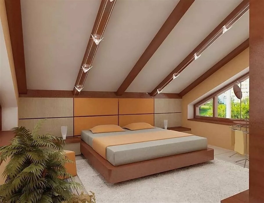 Натяжной потолок в бревенчатом доме