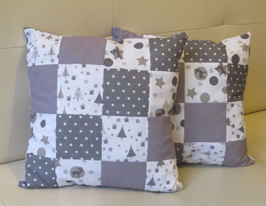 Подушка в технике пэчворк