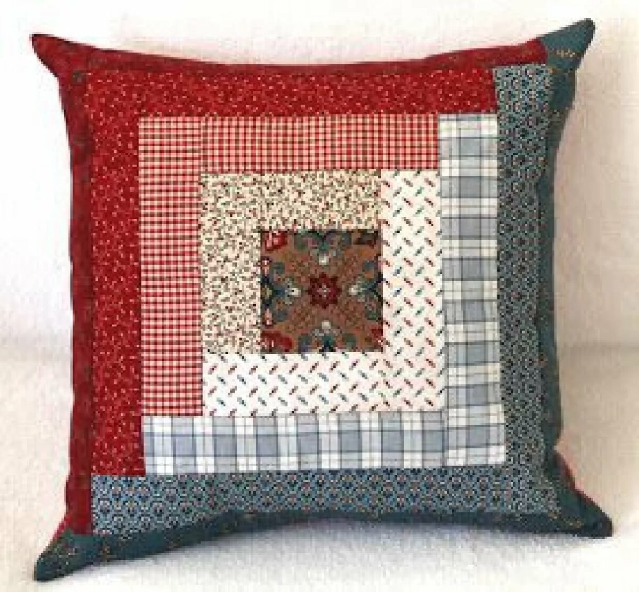 Подушки в клеточку в технике лоскутного шитья