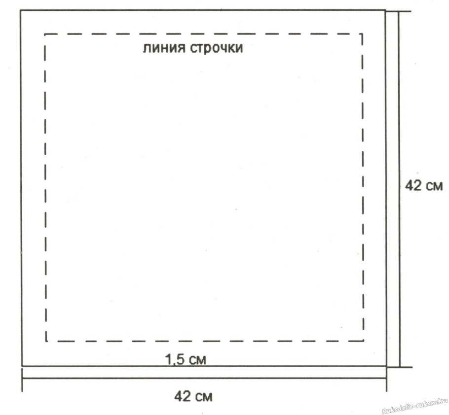 Выкройка прямоугольной подушки