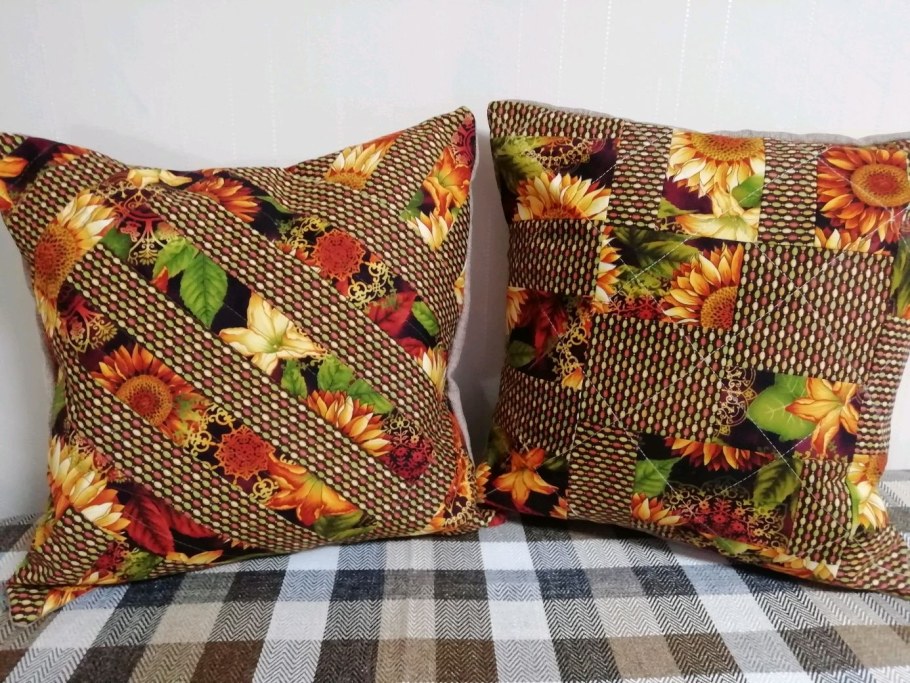Лоскутные диванные подушки