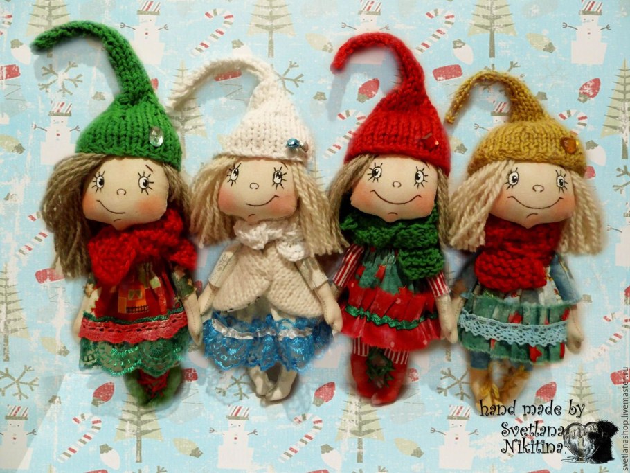 Гномы текстильные новогодние