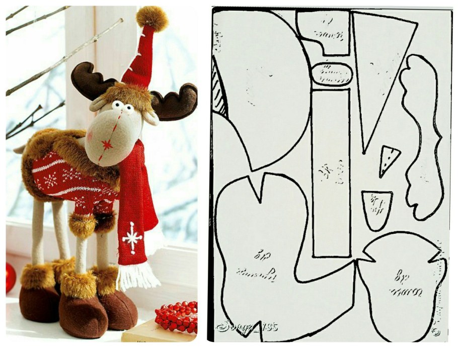 Кукла Тильда Рождественский олень выкройка