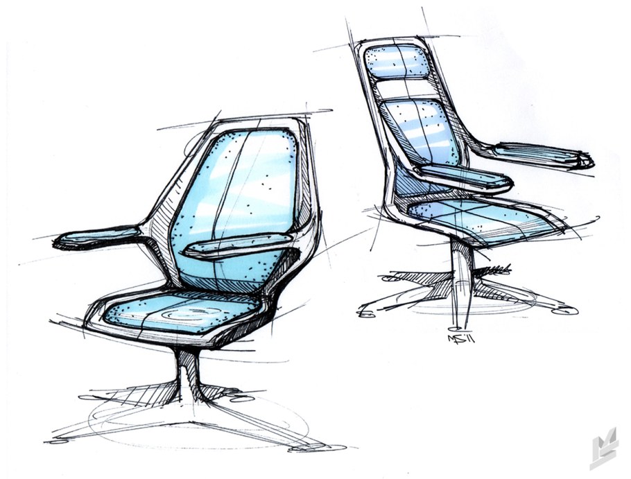 Эскизы дизайнерских стульев