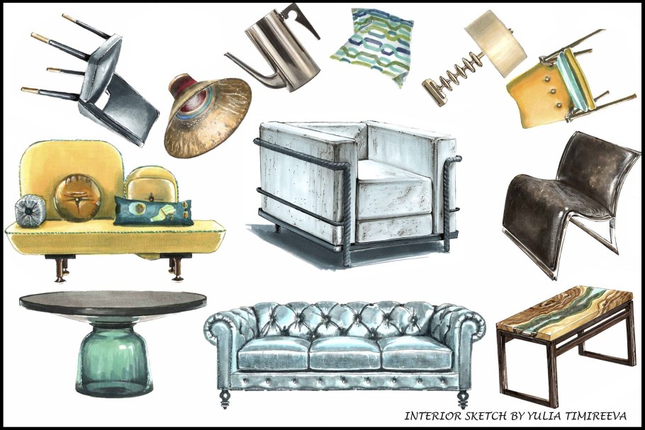 Изображение мебели и предметов интерьера