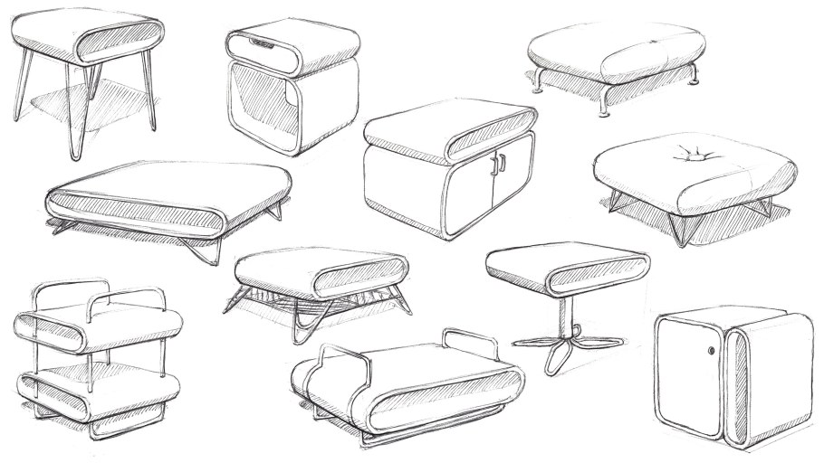Зарисовки предметов мебели