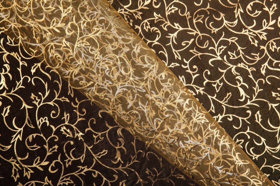 Тюль с золотом