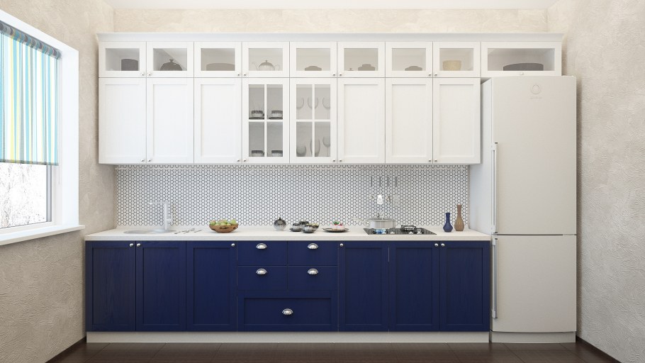 Кухня икеа Акстад синяя
