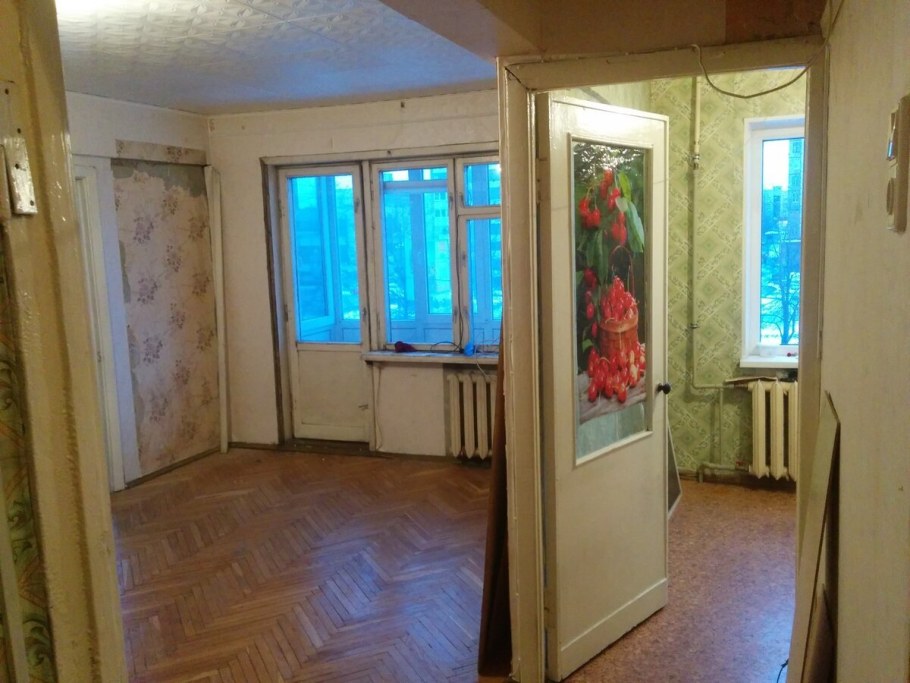 Двухкомнатная хрущевка без ремонта