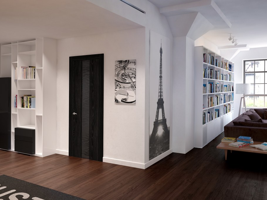 Темный плинтус в интерьере