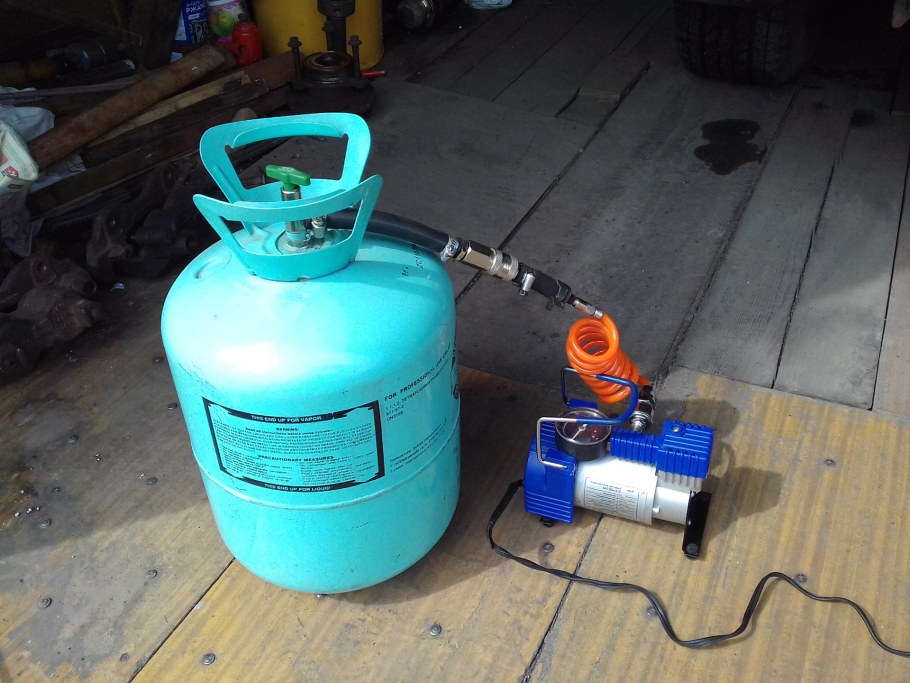 Ресивер из емкости для фреона