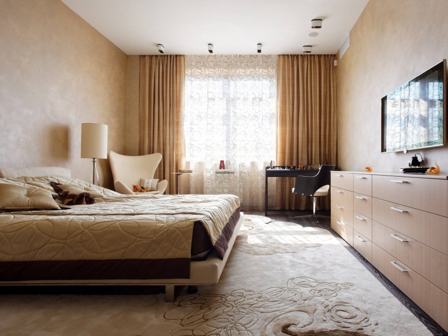 Спальня в бежевых тонах