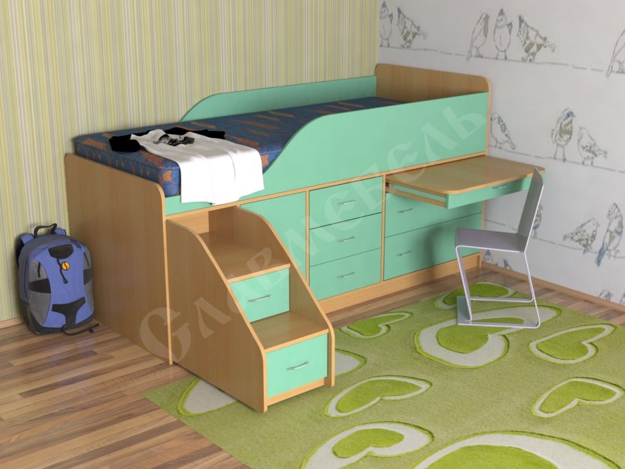 Кровать-чердак для детей Симпл