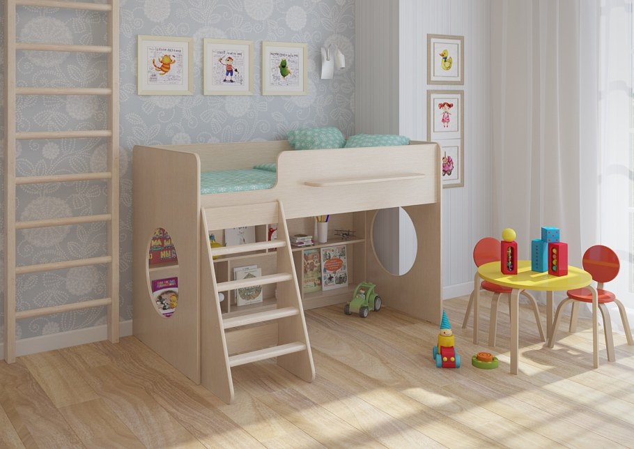 Детская кровать игровая с горкой Cilek Playhouse