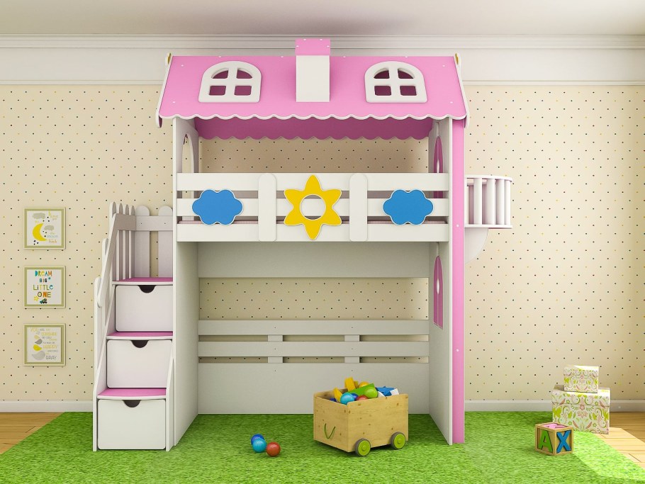 Кровать чердак Микки Маус