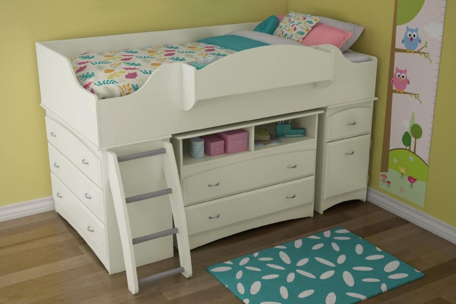 Детская кровать чердак с комодом