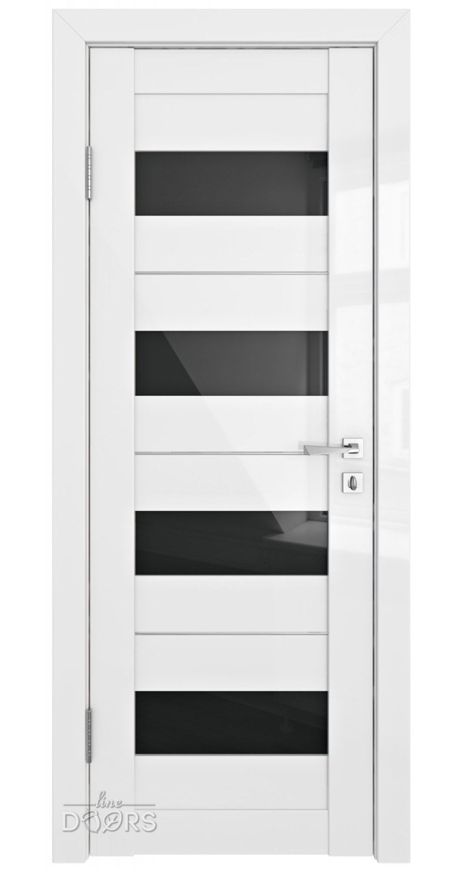 Дверь до Gloria ПВХ белый глянец черное стекло