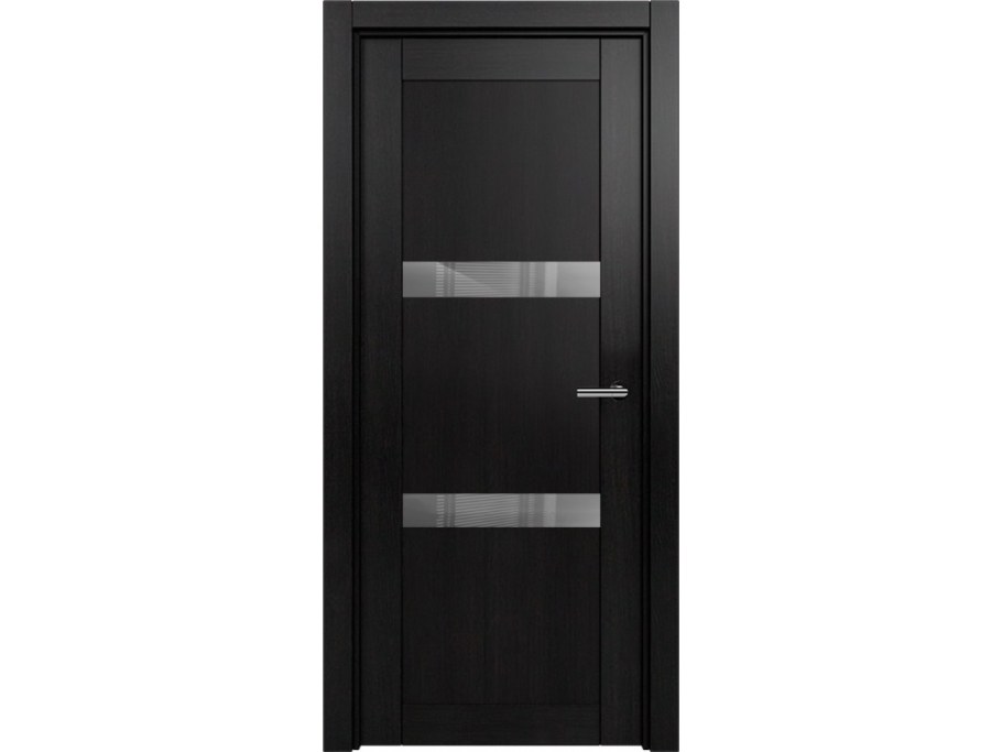 Дверь статус estetica 821 дуб черный, стекло Глосс черное