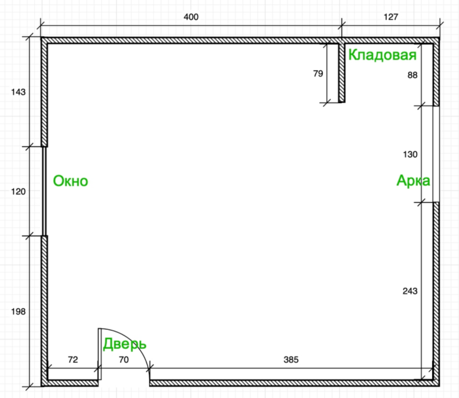 Развертка стен чертеж Сейсмик шов