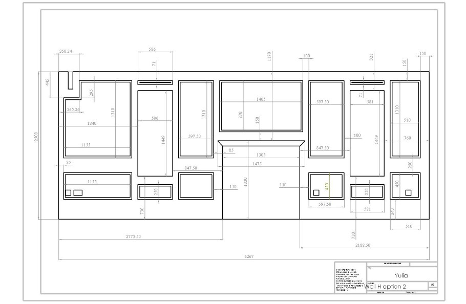 Развертка стен с молдингами